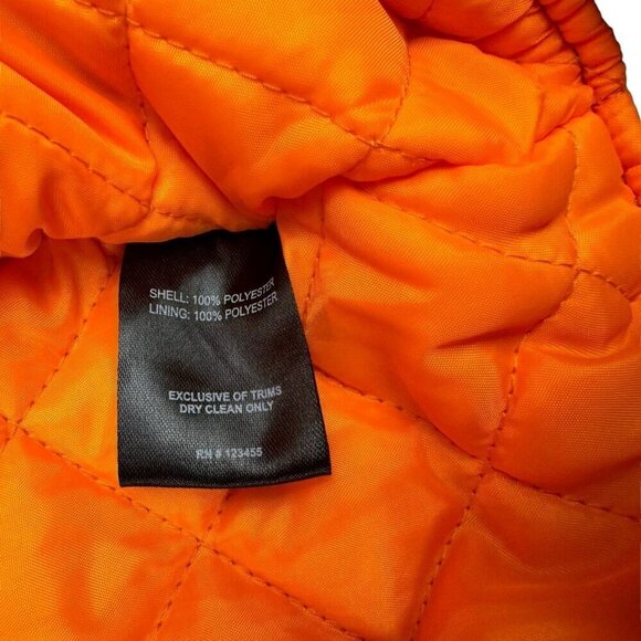 RQRD Men's Grey Quilted Orange Lined Pilot Flight Bomber Jacket US S - Picture 11 of 11